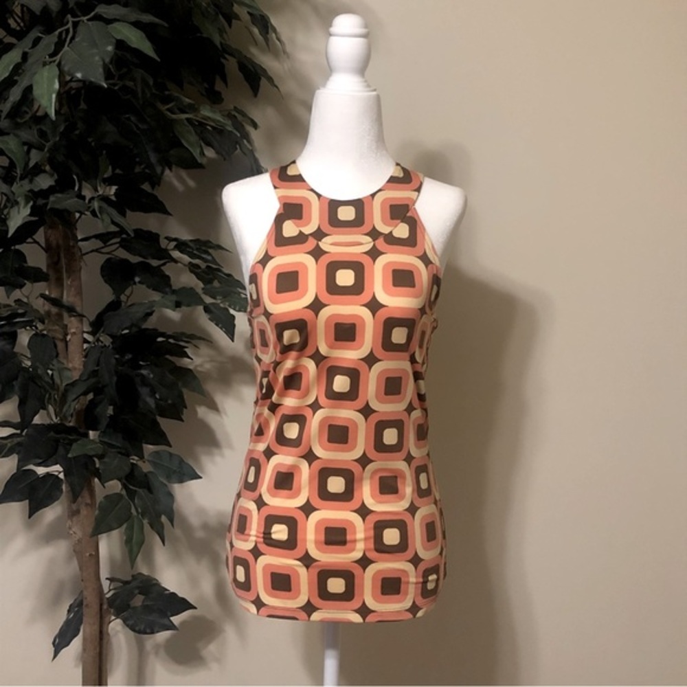 INC International Concepts Orange and Pink Halter Top ~ Size: S